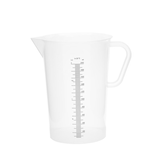Beher-Kulplu, Plastik (Pp) Mavi Baskılı, Mat, Taksimatlı 2000 ml Beher-Kulplu, Plastik (Pp) Mavi Baskılı, Mat, Taksimatlı 2000 ml