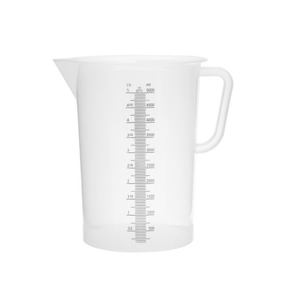 Beher-Kulplu, Plastik (Pp) Mavi Baskılı, Mat, Taksimatlı 5000 ml Beher-Kulplu, Plastik (Pp) Mavi Baskılı, Mat, Taksimatlı 5000 ml