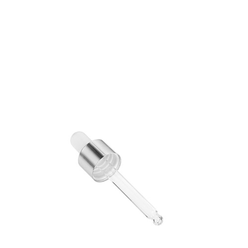 Damlalık Cam / Metal Gri Kapaklı - 20ml şişe için
