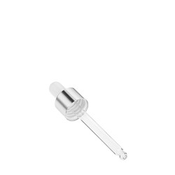 Damlalık Cam / Metal Gri Kapaklı - 30ml şişe için
