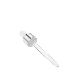 Damlalık Cam / Metal Gri Kapaklı - 50ml şişe için