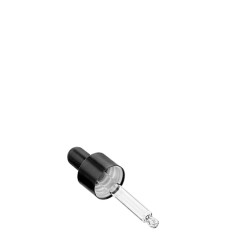 Damlalık Cam / Metal Siyah Kapaklı - 10ml şişe için