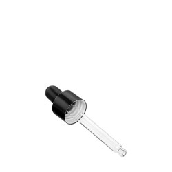 Damlalık Cam / Metal Siyah Kapaklı - 20ml şişe için
