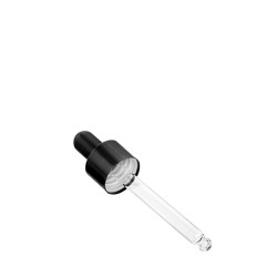 Damlalık Cam / Metal Siyah Kapaklı - 30ml şişe için