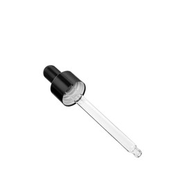 Damlalık Cam / Metal Siyah Kapaklı - 50ml şişe için
