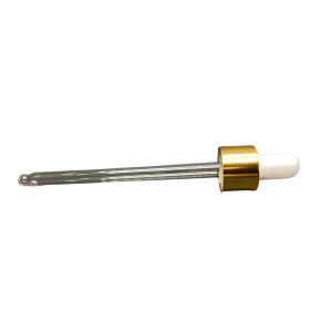 18mm - Cam Damlalık Takım Metal Kapaklı Altın Kapak Beyaz Lastik - 100ml