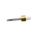 18mm - Cam Damlalık Takım Metal Kapaklı Altın Kapak Beyaz Lastik - 20ml
