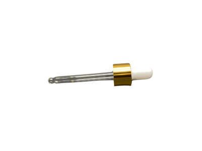 18mm - Cam Damlalık Takım Metal Kapaklı Altın Kapak Beyaz Lastik - 30ml