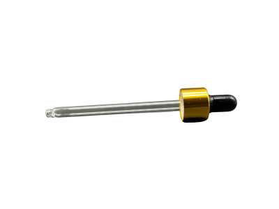 18mm - Cam Damlalık Takım Metal Kapaklı Altın Kapak Siyah Lastik - 100ml