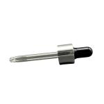 18mm - Cam Damlalık Takım Metal Kapaklı Gümüş Kapak Siyah Lastik - 20ml