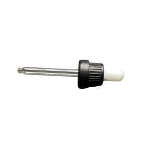 18mm - Cam Damlalık Takım Kilitli Kapaklı Siyah Kapak Beyaz Lastik - 30ml