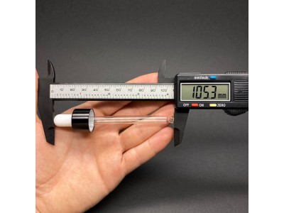 18mm - Cam Damlalık Takım Metal Kapaklı Siyah Kapak Beyaz Lastik - 100ml