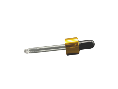 18mm - Cam Damlalık Takım Metal Kapaklı Altın Kapak Siyah Lastik - 20ml