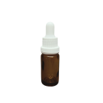 10ml - Amber Damlalıklı Cam Şişe - Kilitli Beyaz Kapak - Beyaz Lastik