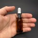 10ml - Amber Damlalıklı Cam Şişe - Gümüş Metal Kapak - Beyaz Lastik