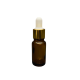 10ml - Amber Damlalıklı Cam Şişe - Altın Metal Kapak - Beyaz Lastik