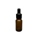 10ml - Amber Damlalıklı Cam Şişe - Siyah Metal Kapak - Siyah Lastik