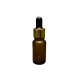 10ml - Amber Damlalıklı Cam Şişe - Altın Metal Kapak - Siyah Lastik