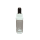 10ml - Şeffaf Damlalıklı Cam Şişe - Kilitli Beyaz Kapak - Siyah Lastik