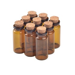 Mantar Tıpalı Amber Flakon Şişe - 10ml