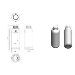1000CC HDPE KİLİTLİ ŞİŞE İSPANYOL SK50